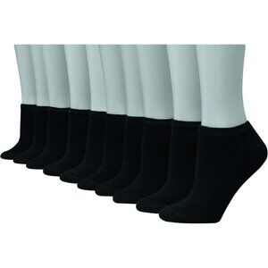 ✨ Hanes Moisture-Wicking Socks Women Black Soft Available 10 and 14-packs Socks